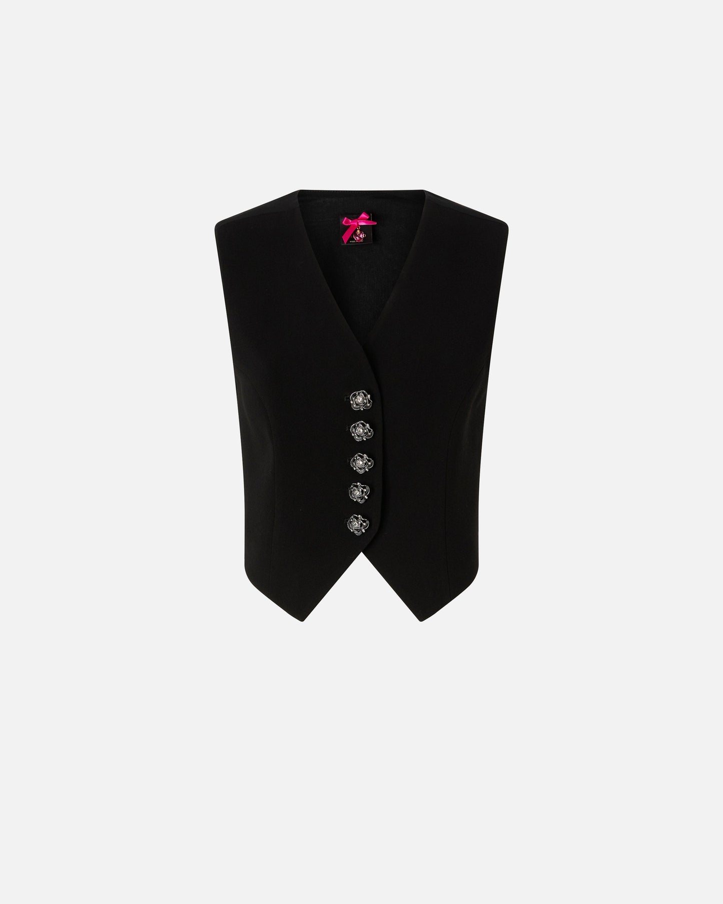 Vest with rose jewel buttons