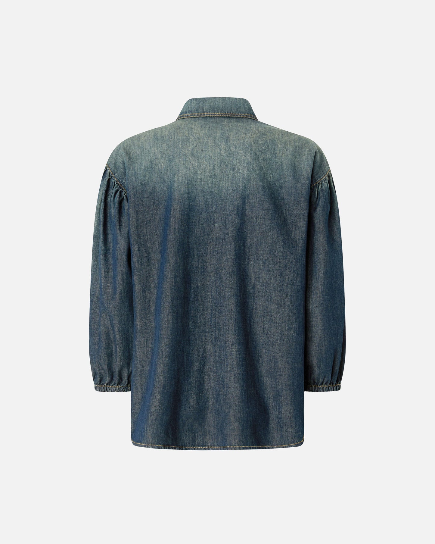 Denim shirt with balloon sleeves