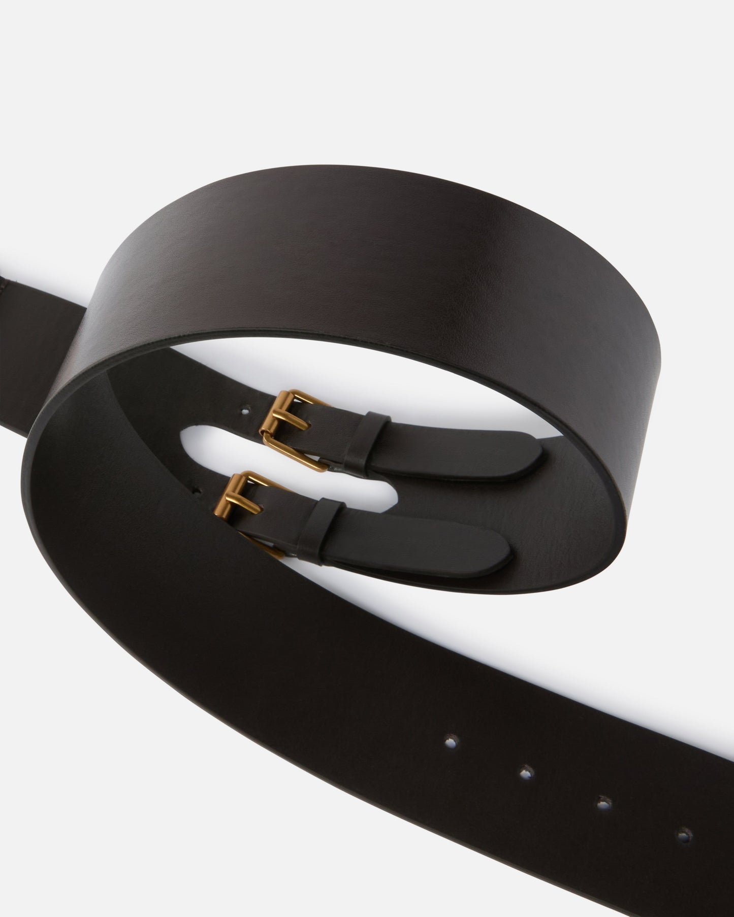 Smooth leather belt with straps, 6 cm