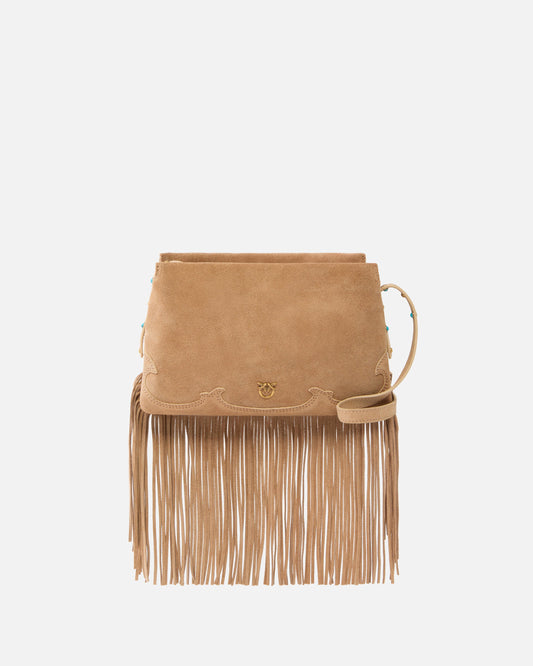 One, Two, Three Bag small crossbody bag in suede with fringes