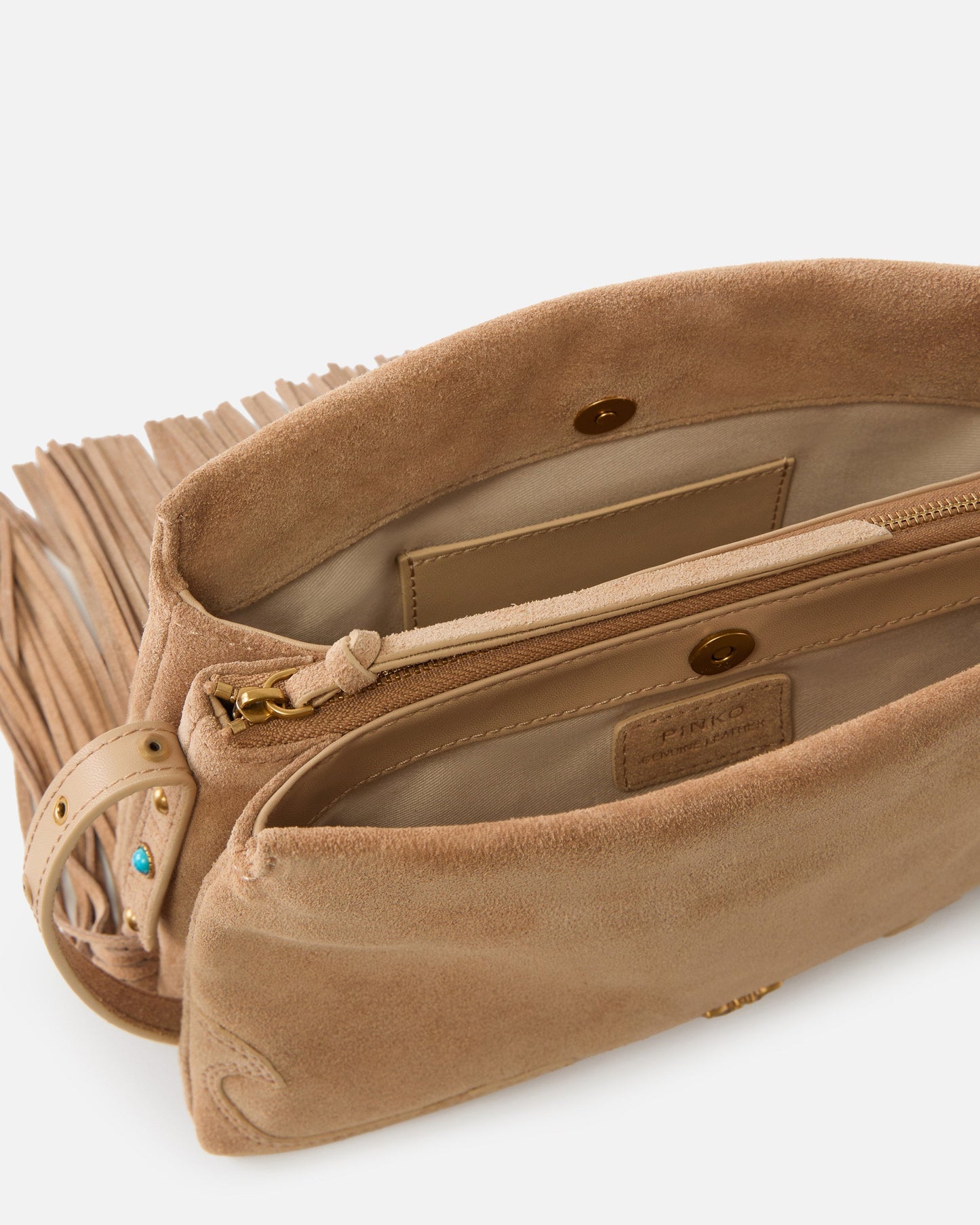 One, Two, Three Bag small crossbody bag in suede with fringes