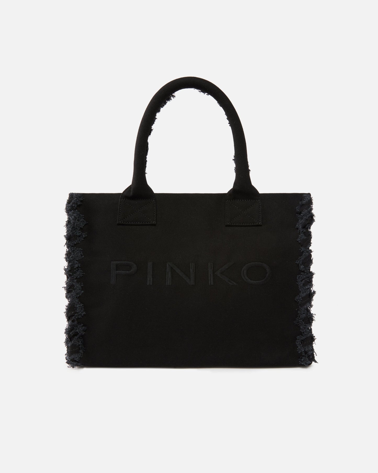 Medium Beach shopping tote in canvas with logo and fraying