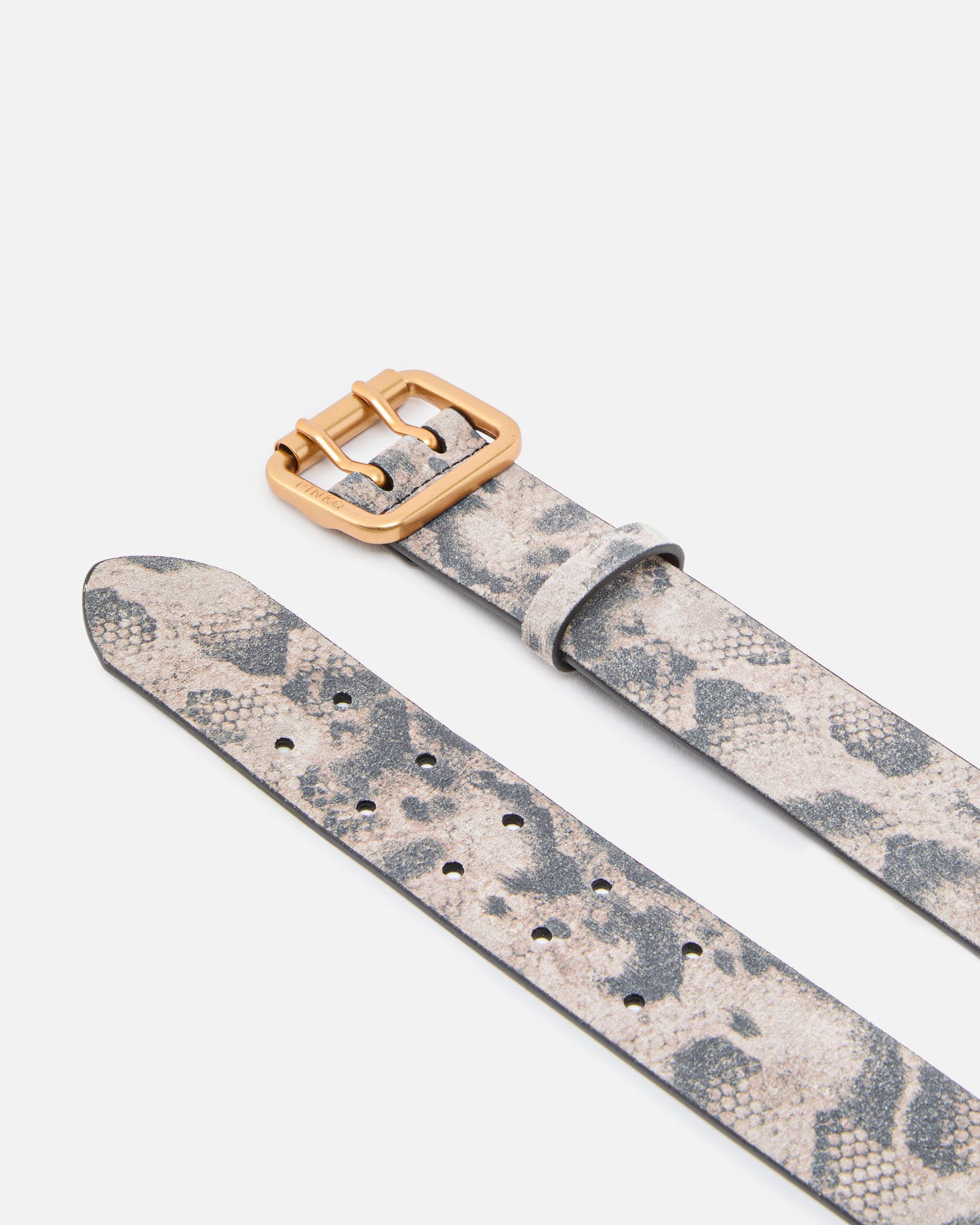 Belt with python print, 4 cm