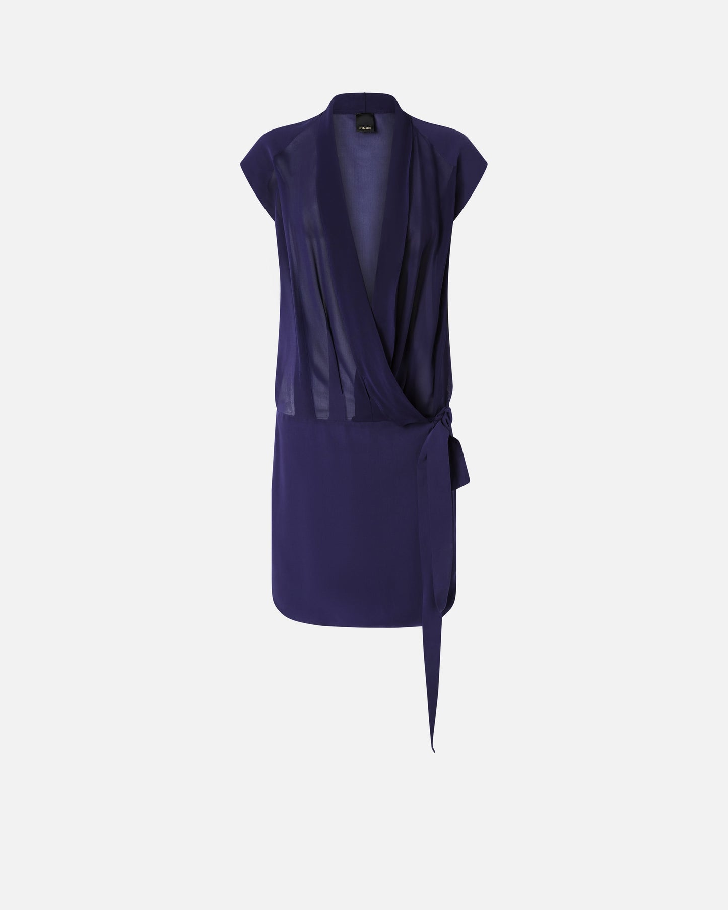 Short wrap dress with sheer details