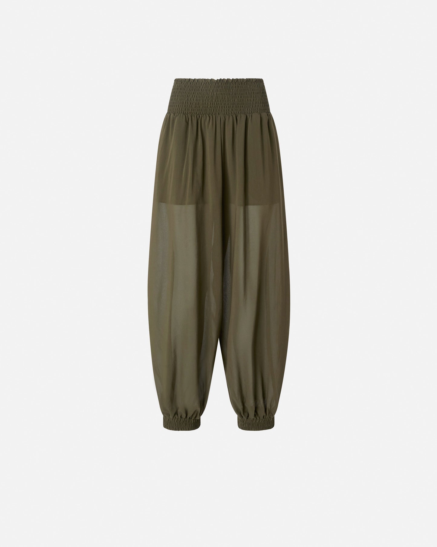 Semi-sheer balloon-fit trousers