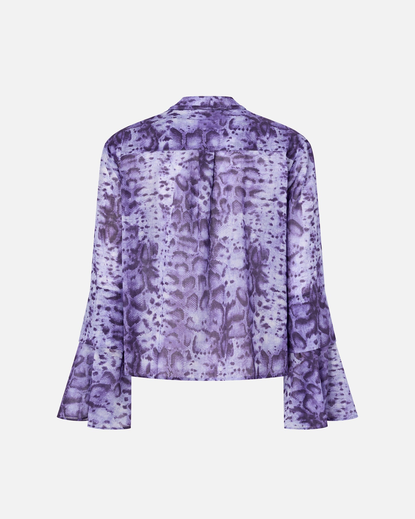 Blouse with snake print and jewel buttons