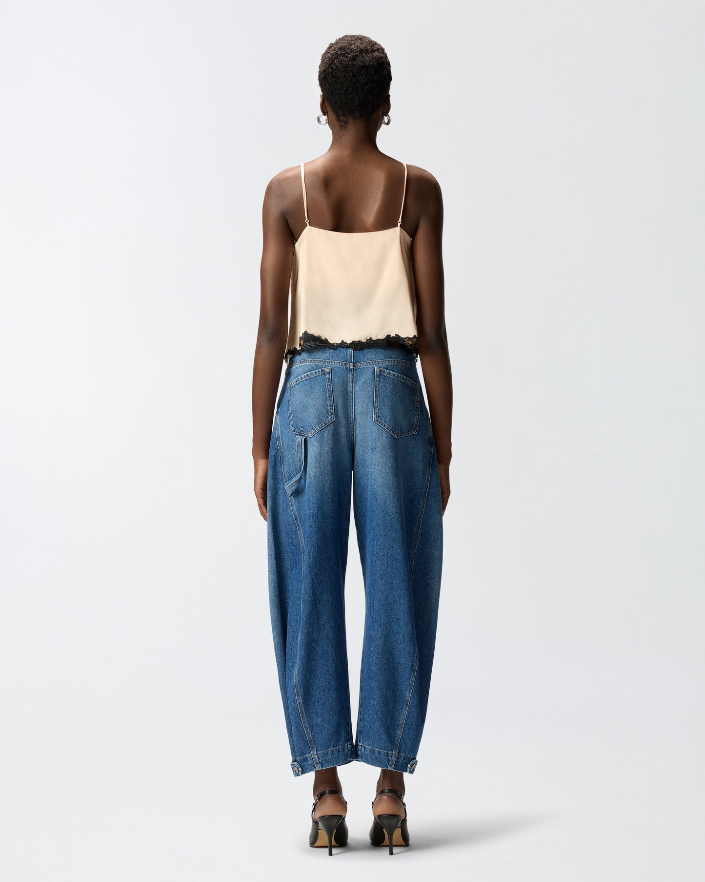 Top with lace inserts