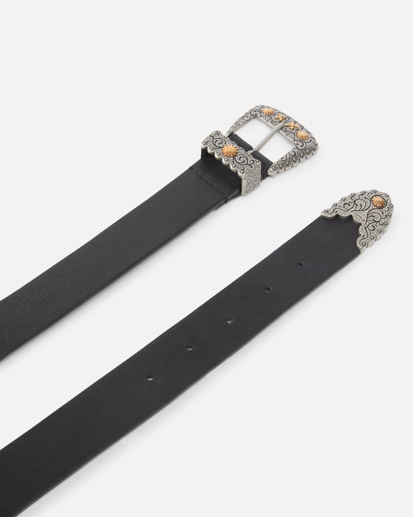 Texan leather belt with storage pockets, 3 cm