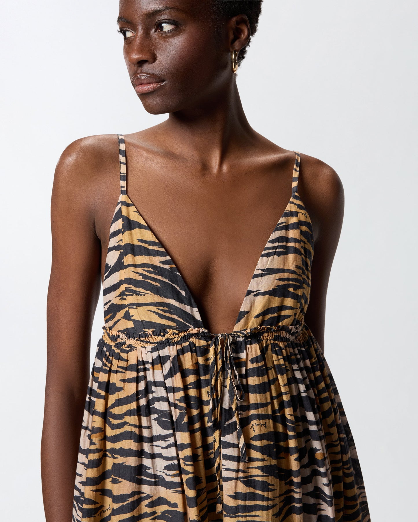 Mini dress with tiger print