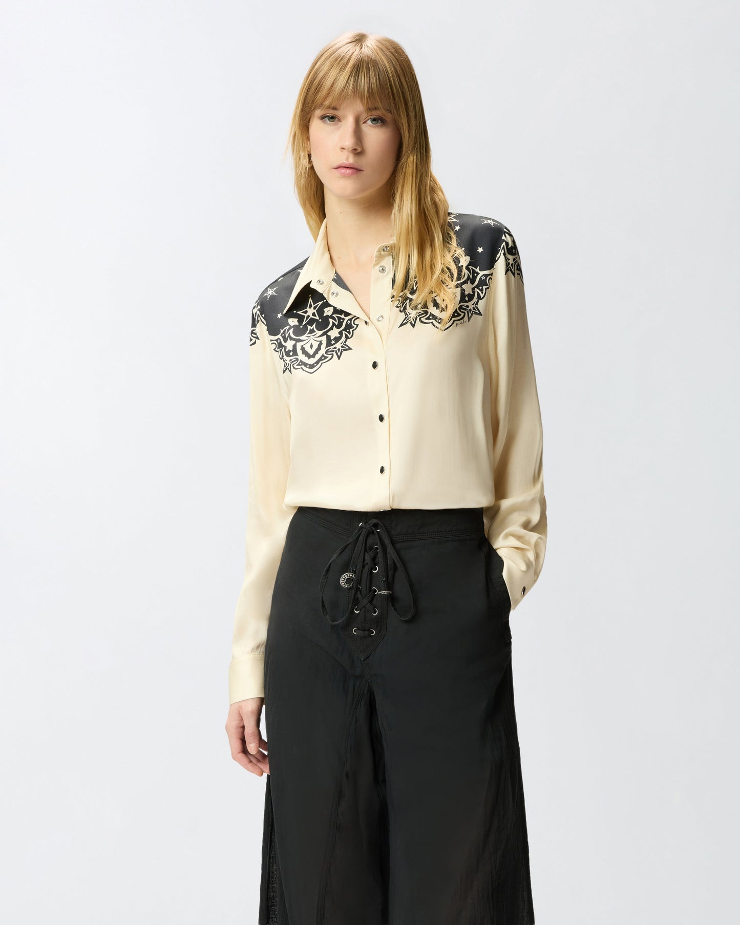 Shirt with placed star print
