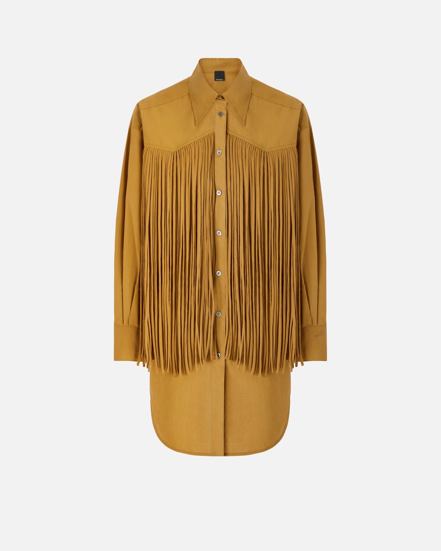 Mini shirt dress with fringing