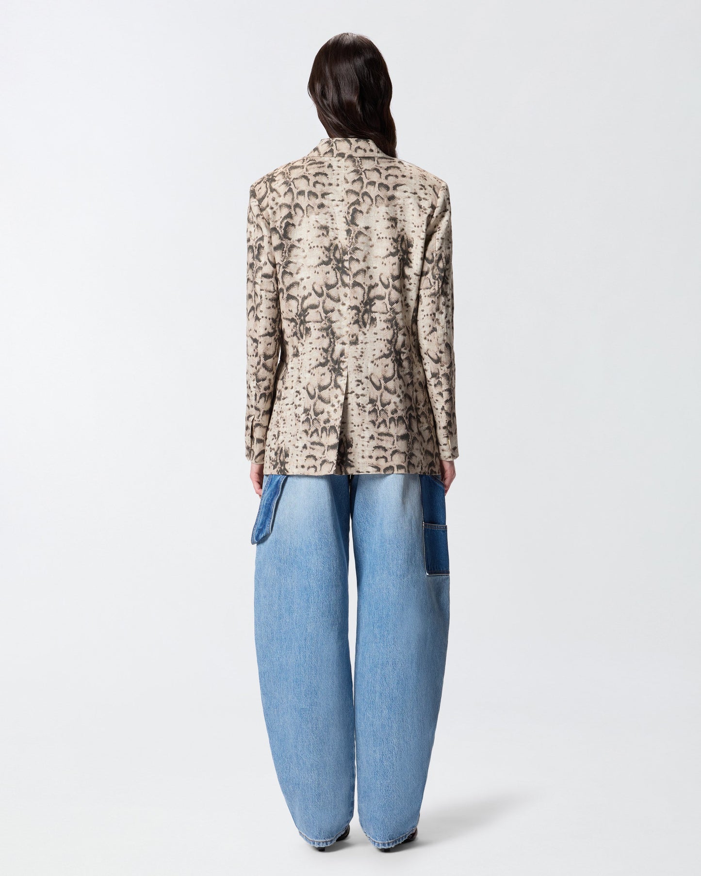 Linen jacket with snake print