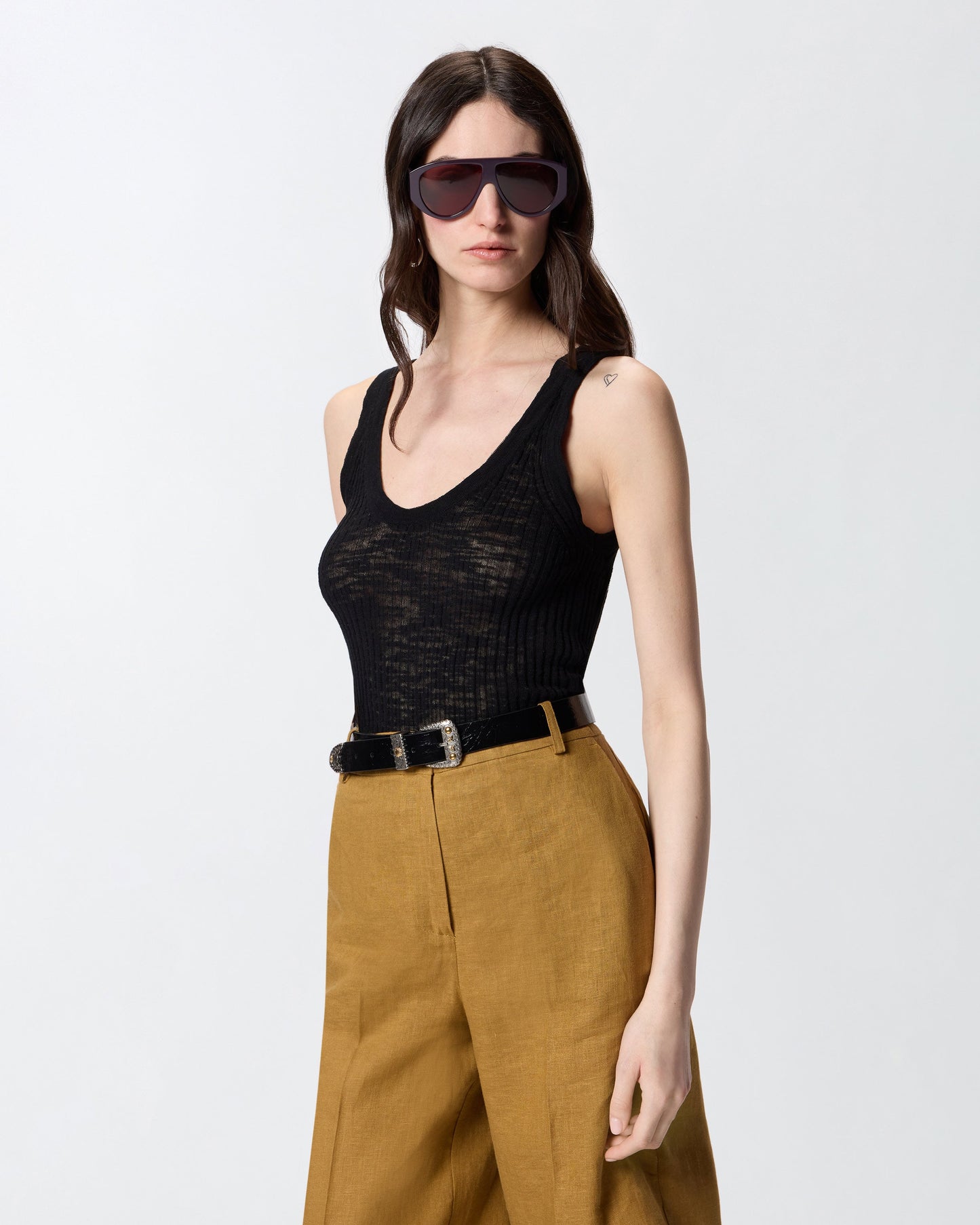 Ribbed vest top with logo