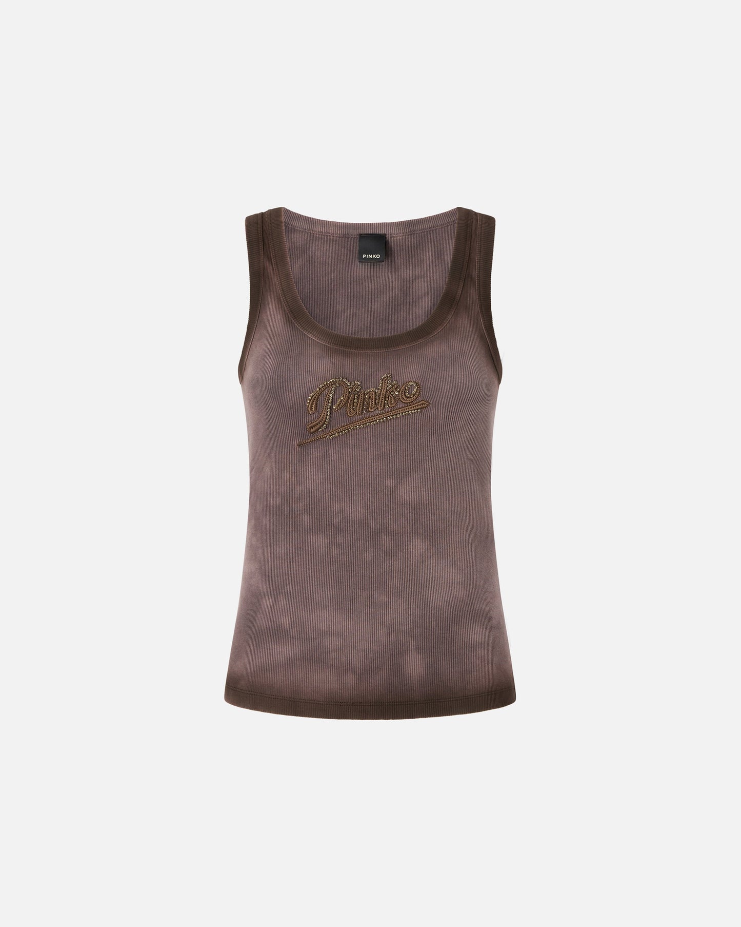 Spray-effect vest top with logo embroidery