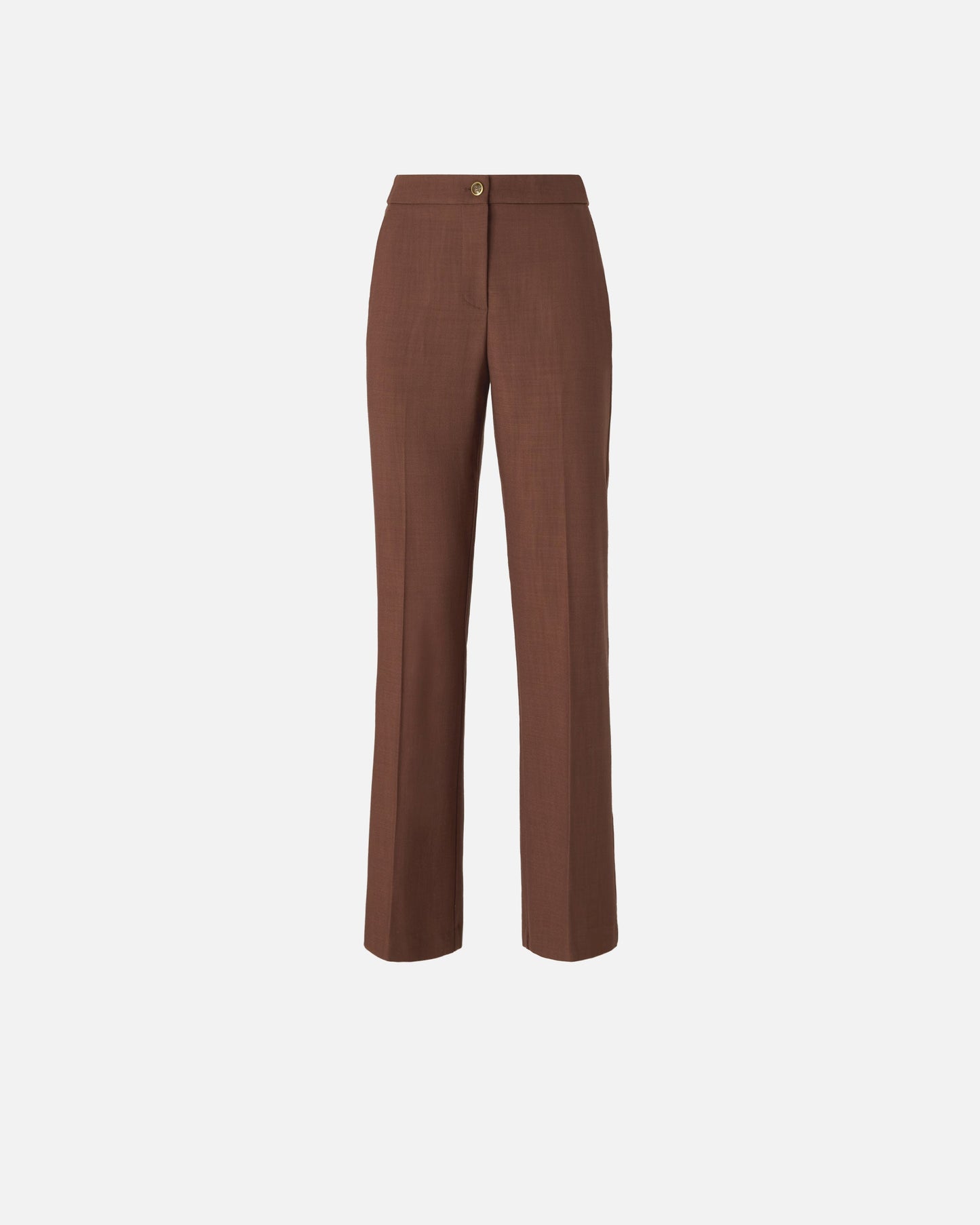 Trousers with pressed pleat detail