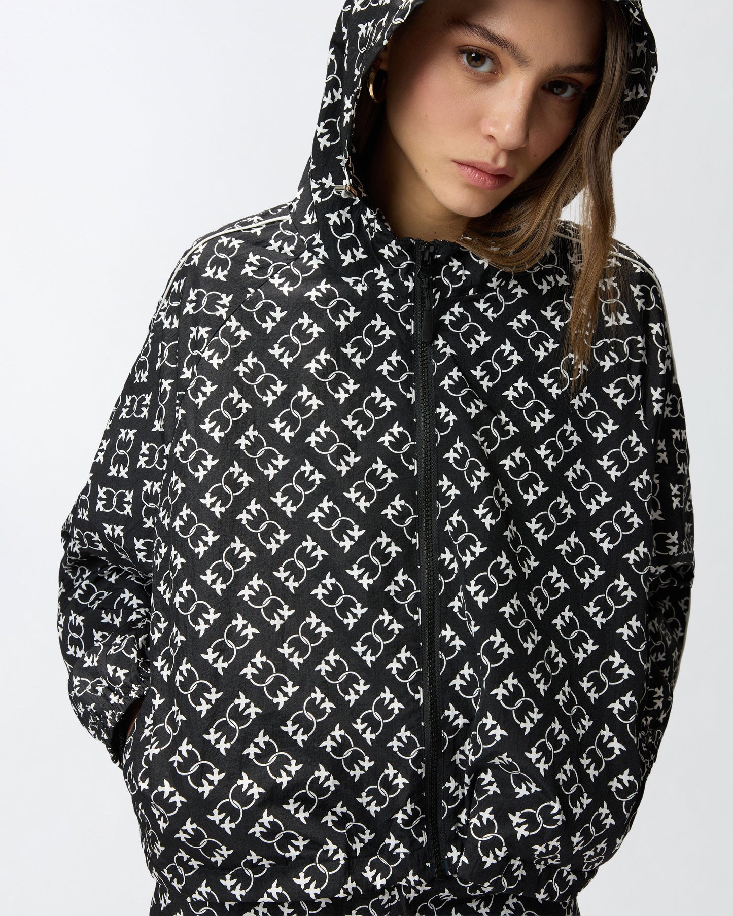 Sporty jacket with all-over Love Birds logo