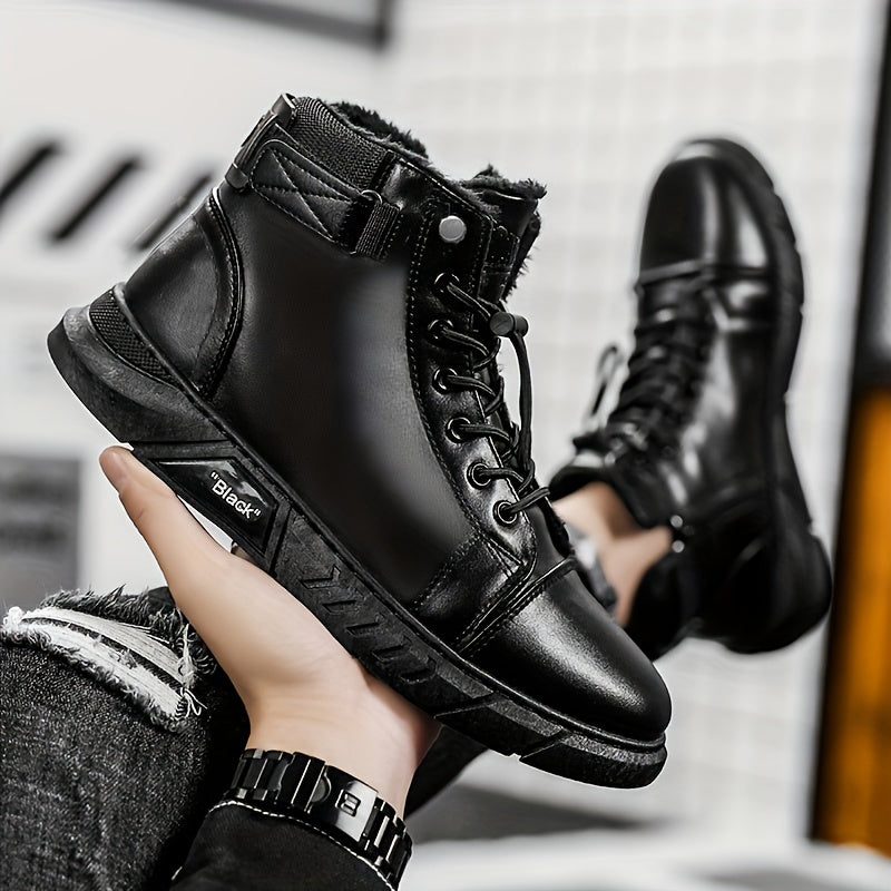 Men's Genuine Leather Boots | Casual & Versatile | Waterproof & Fleece-Lined