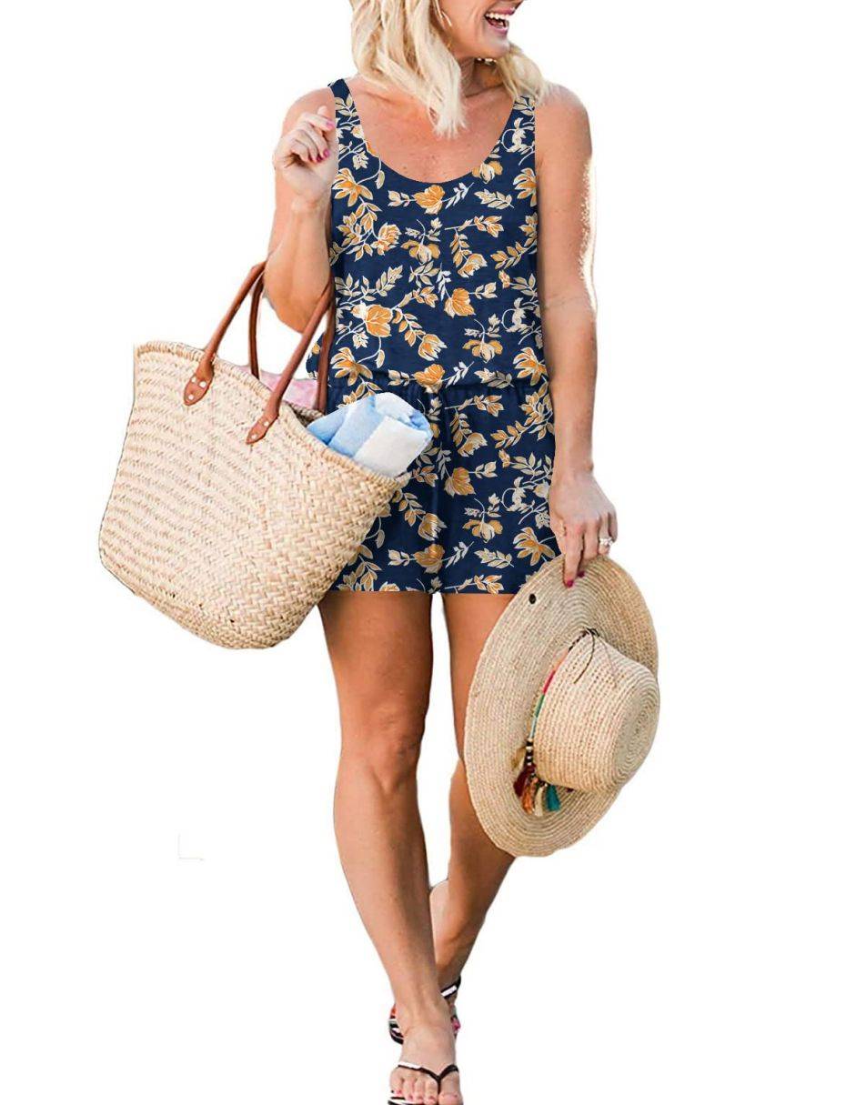 ANRABESS Ärmelloser Tank-Overall mit Rundhalsausschnitt und Taschen