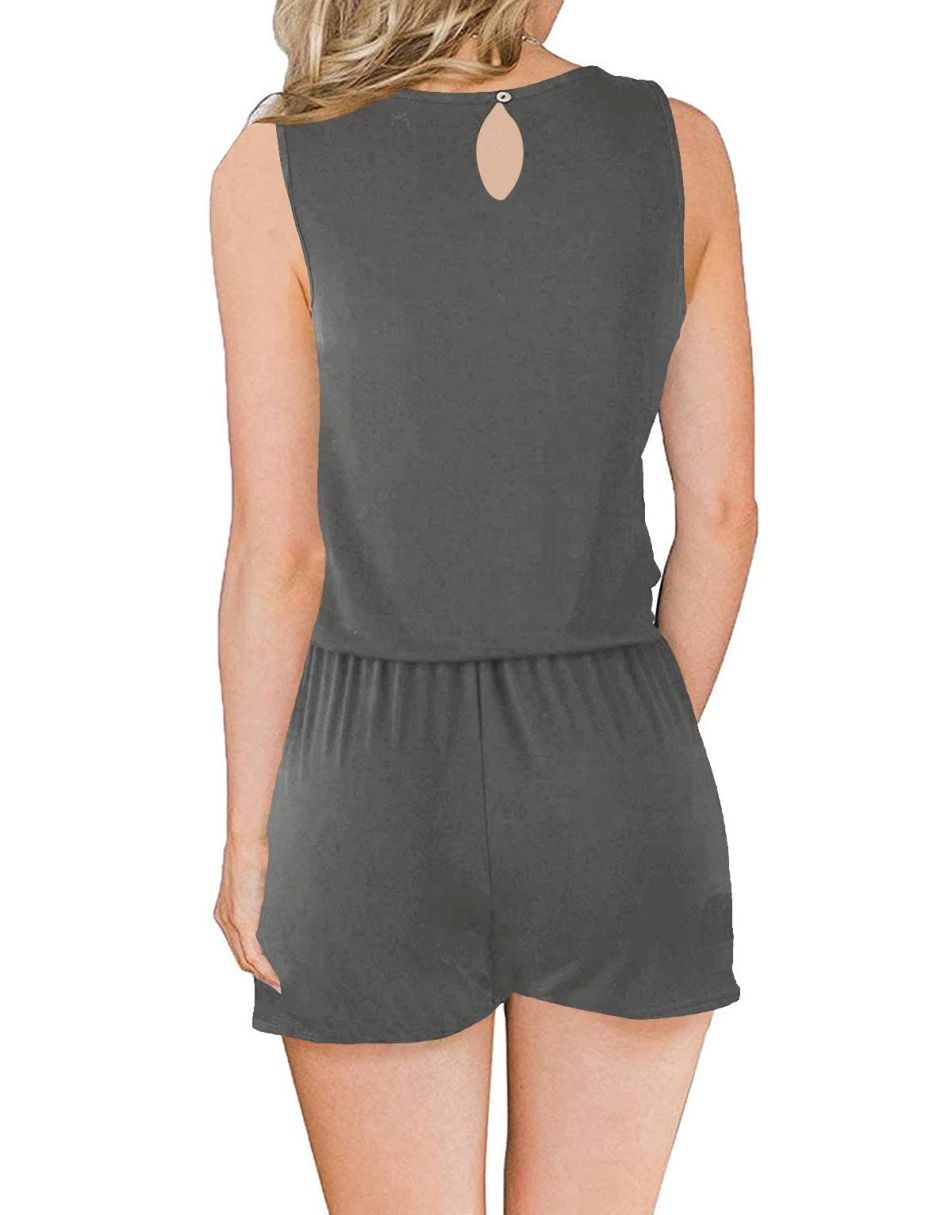ANRABESS Ärmelloser Tank-Overall mit Rundhalsausschnitt und Taschen