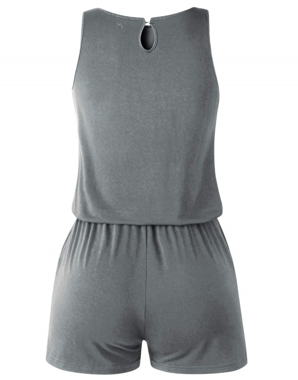 ANRABESS Ärmelloser Tank-Overall mit Rundhalsausschnitt und Taschen