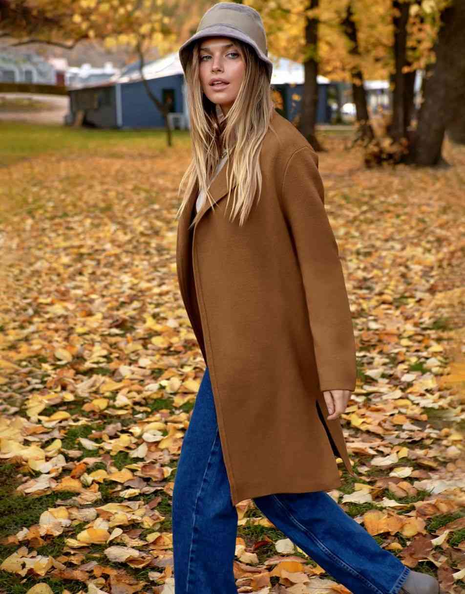 ANRABESS Damen Lässige Langarm Elegante Drapierte Offene Strickjacke Langer Cardigan Pullover