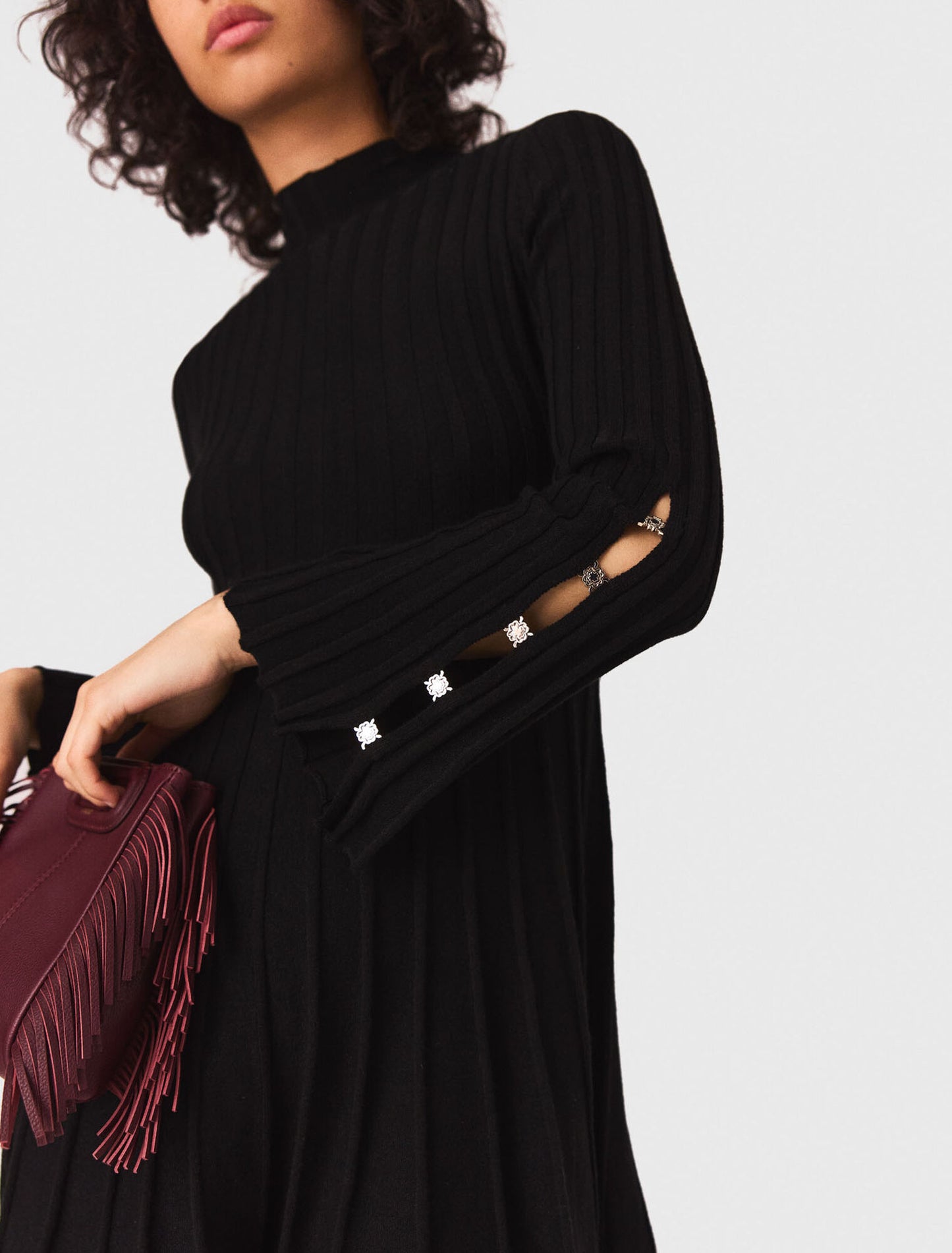 High-neck short skater dress