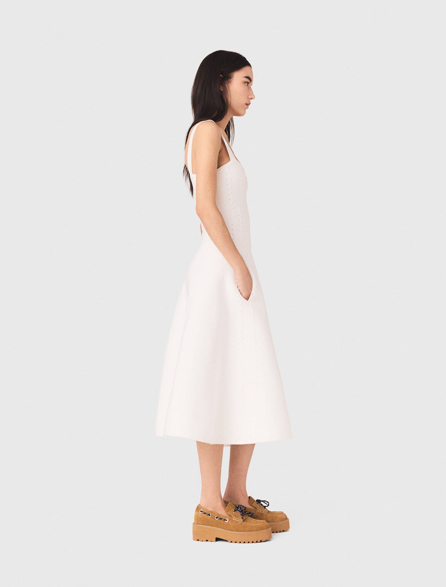 Long knit skater dress