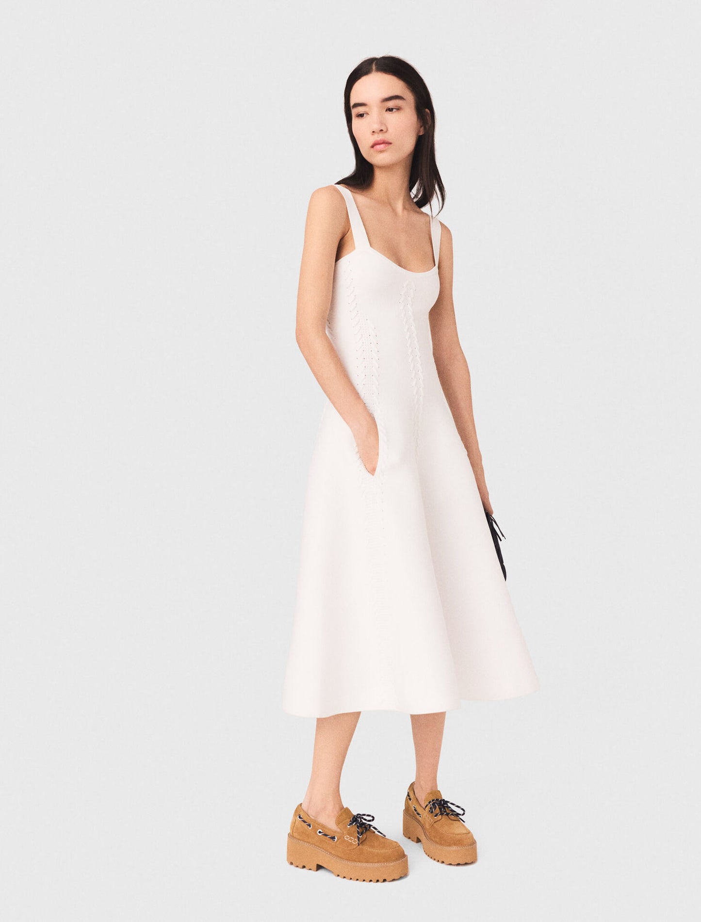Long knit skater dress