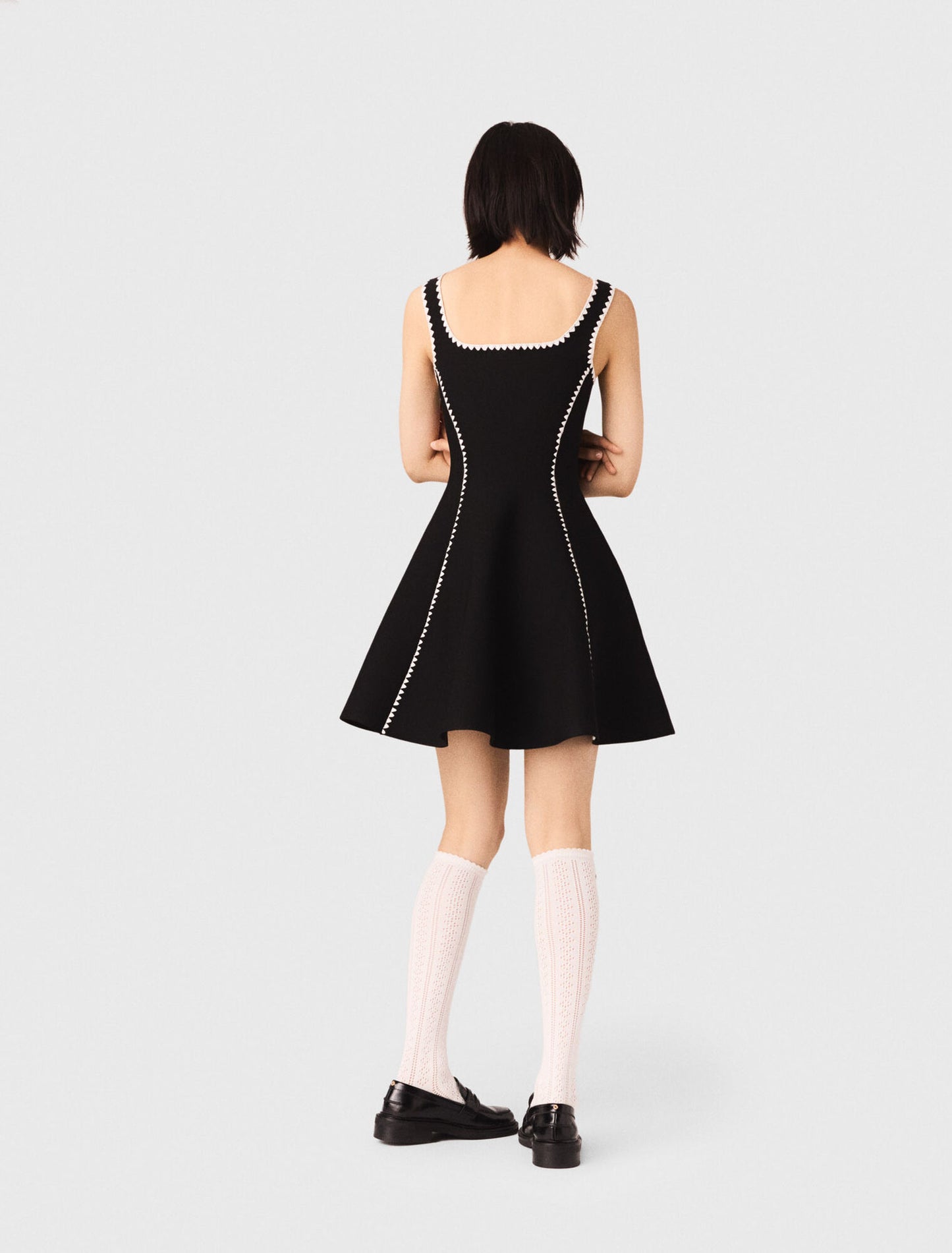 Short dress with topstitch details