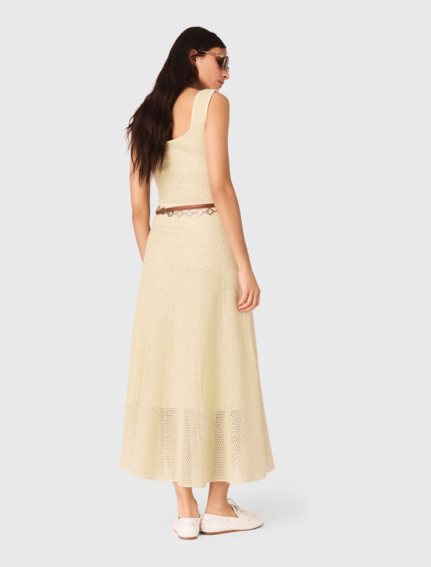 Rhinestone knit maxi dress
