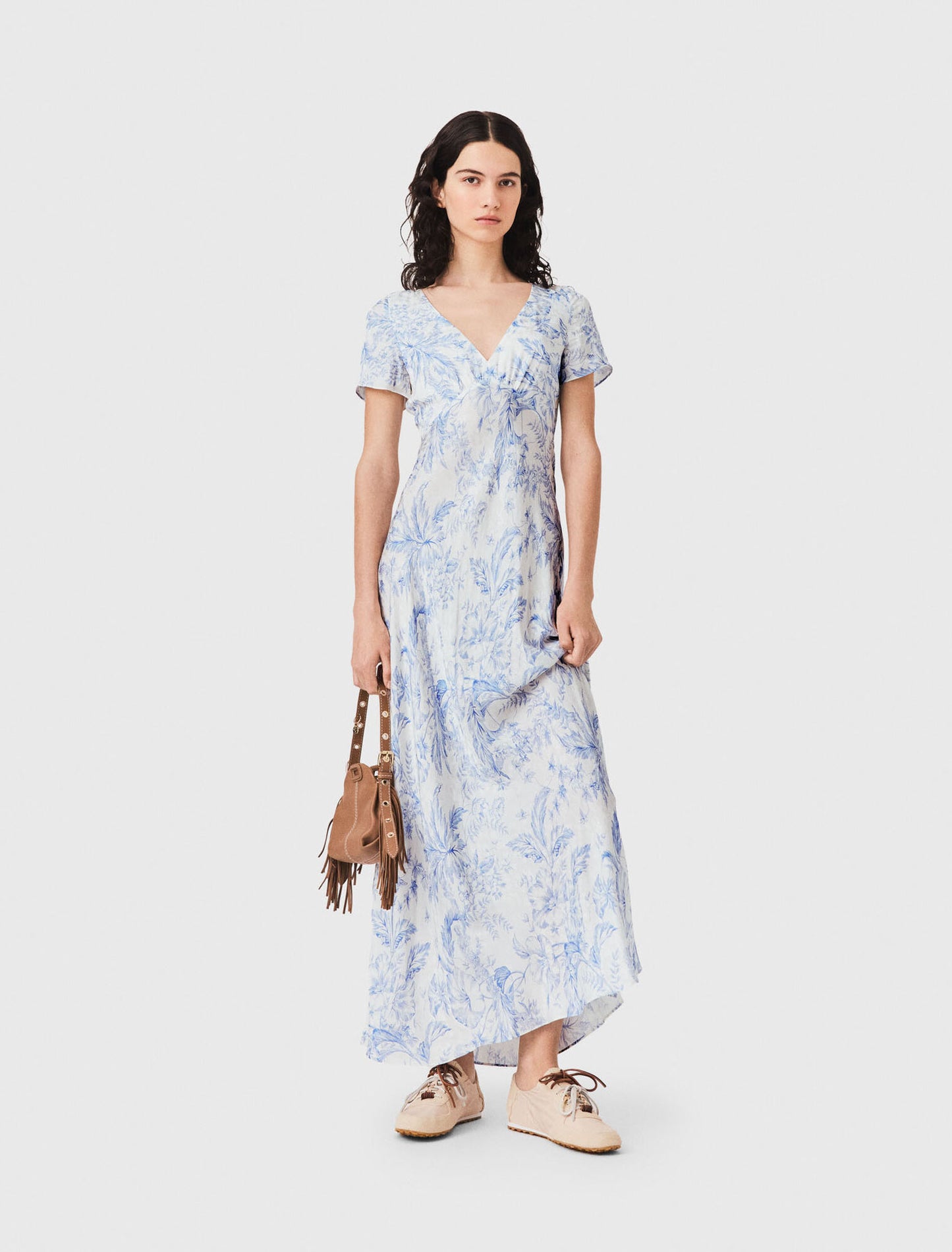 Flowing patterned maxi dress