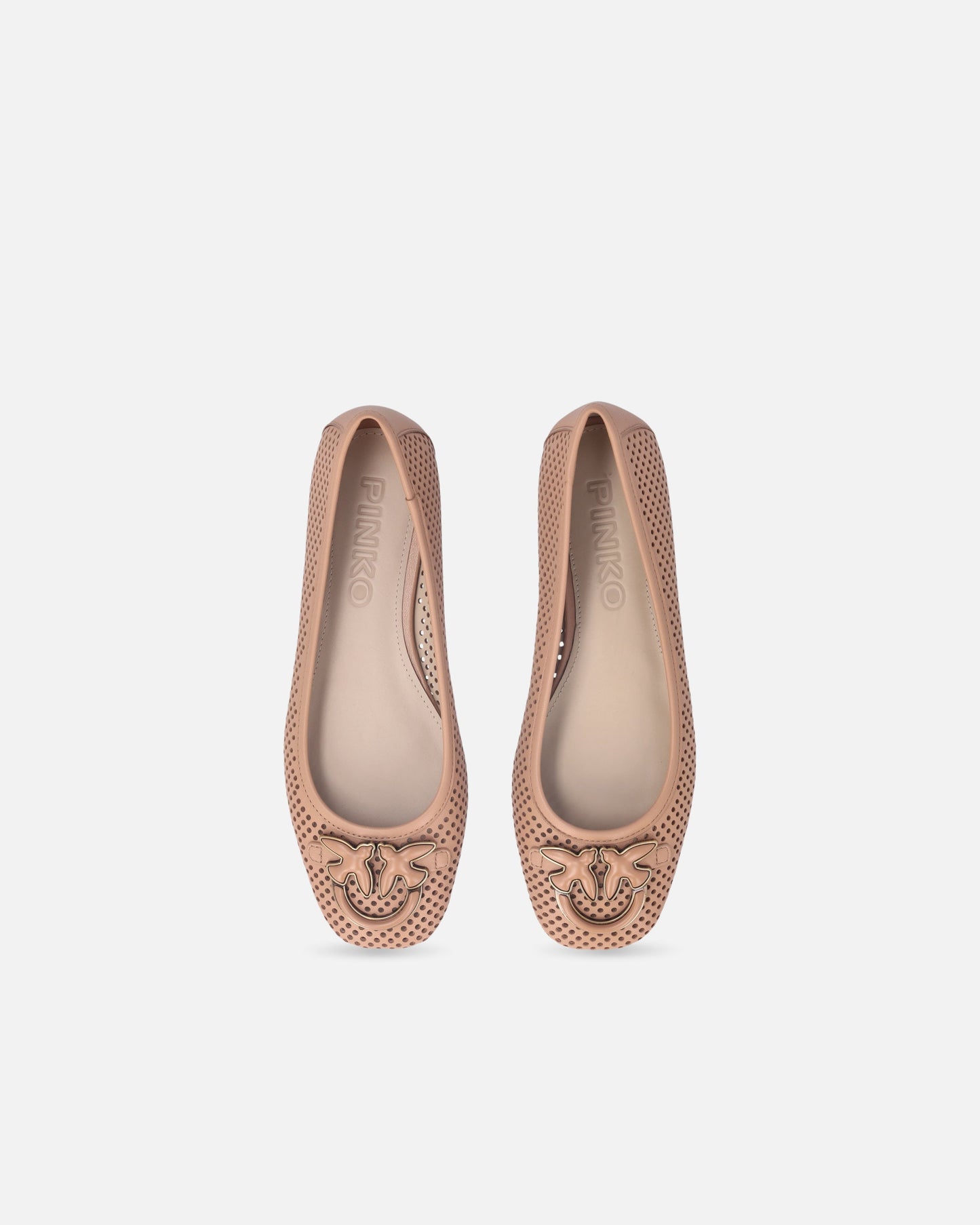 Perforated ballerinas with Love Birds logo
