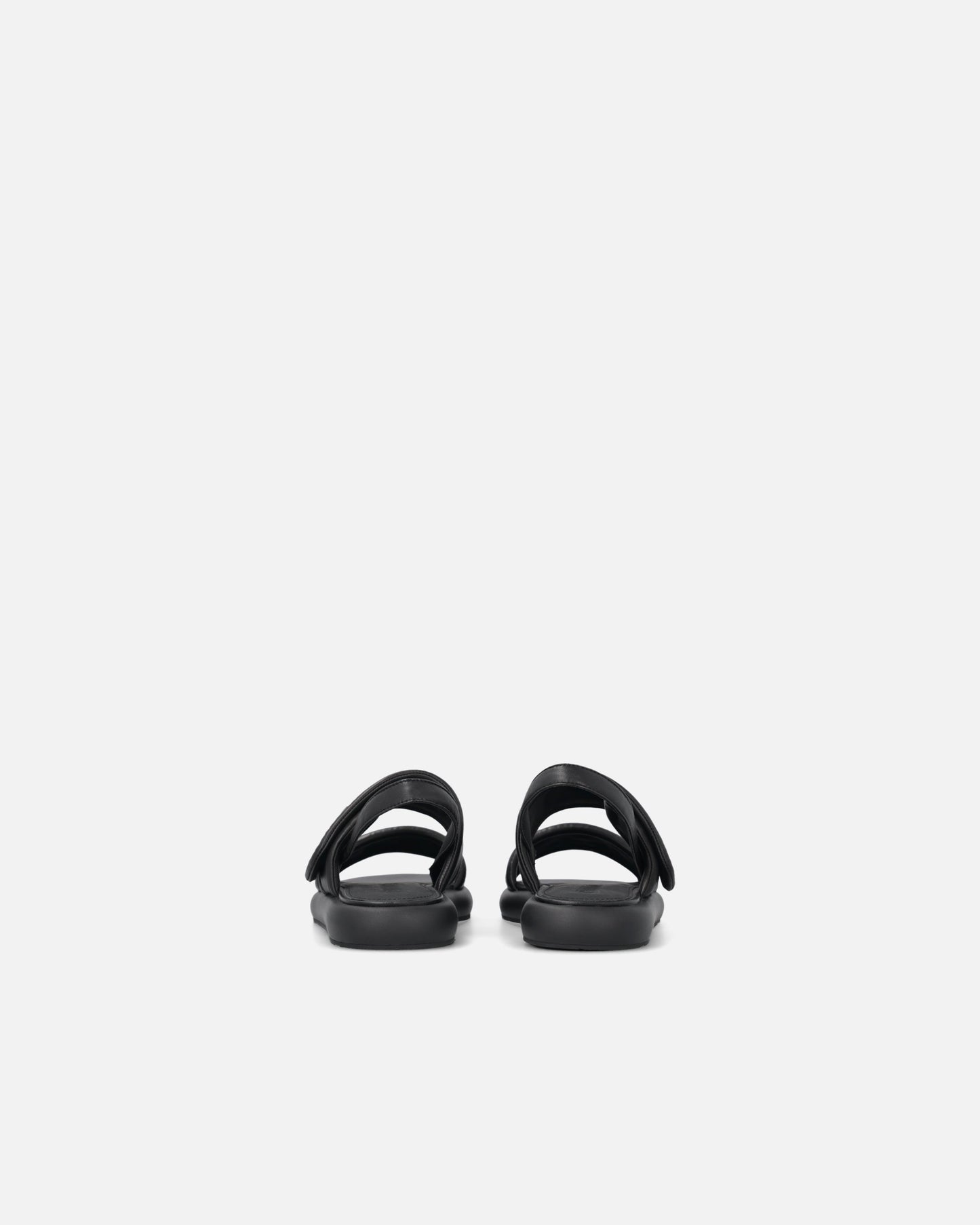 Padded nappa leather sandals with metallic details
