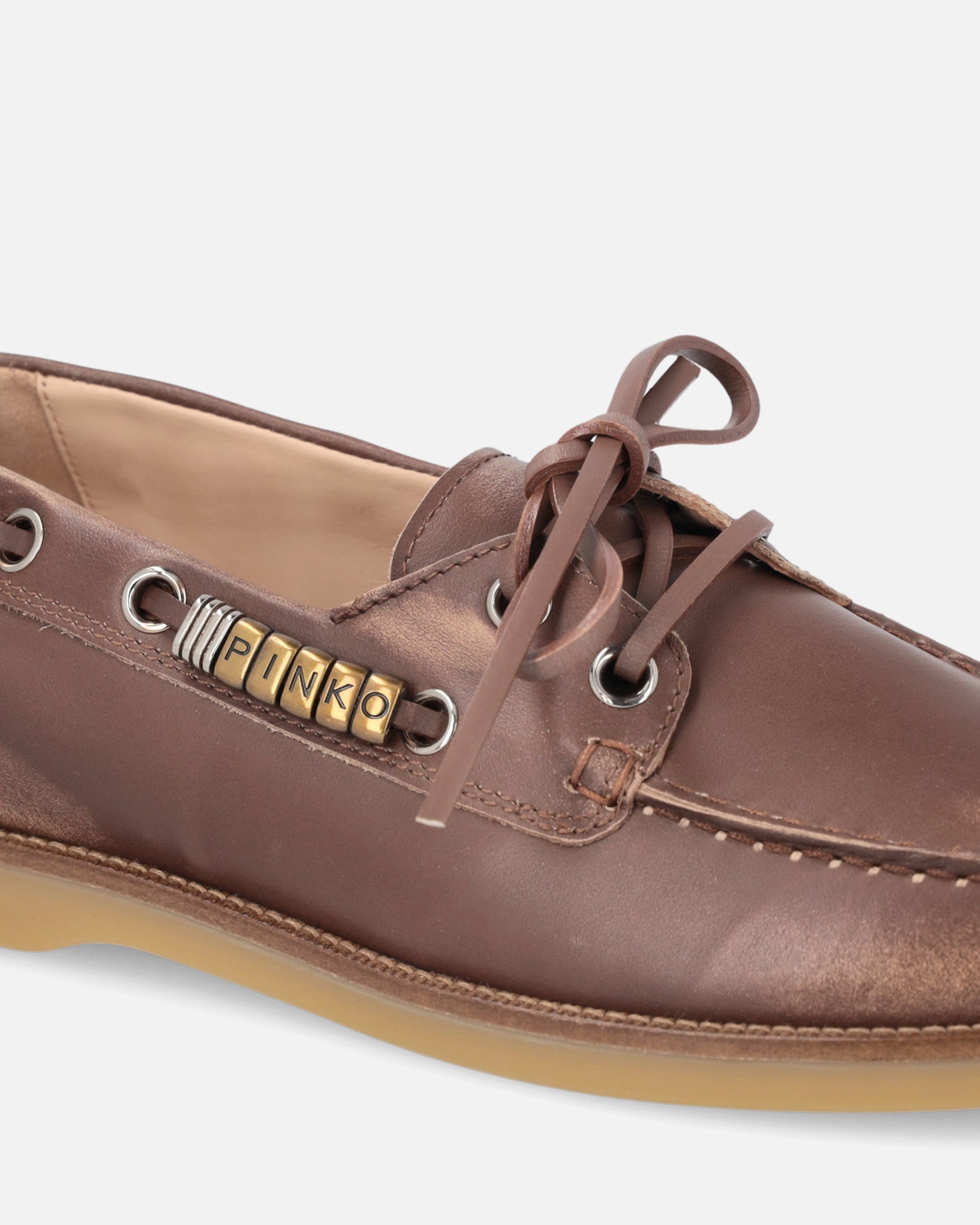 Leather moccasins with jewel details