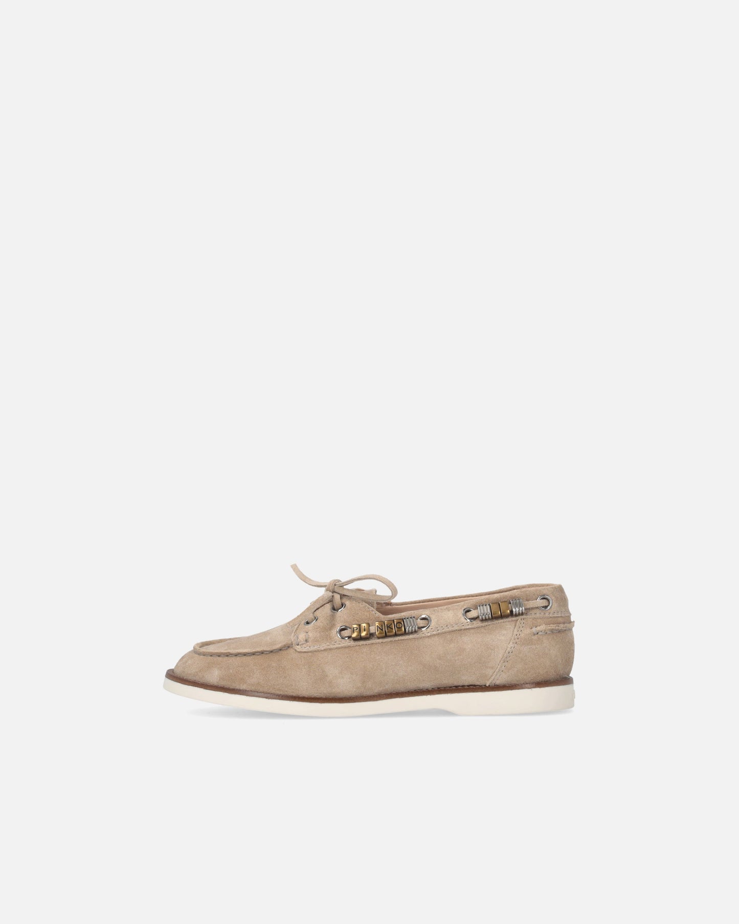 Suede moccasins with jewel details
