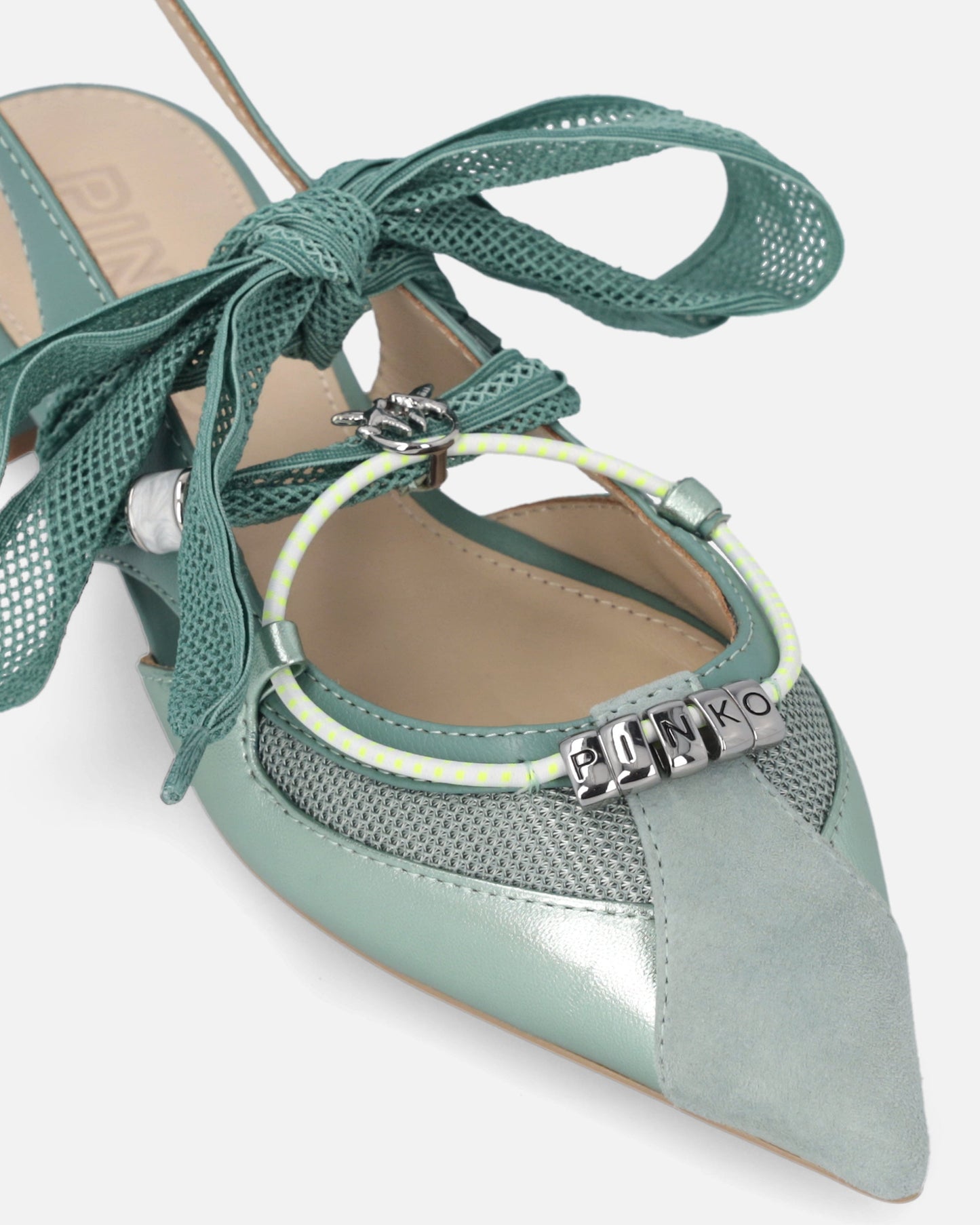 Slingback ballerinas with ties