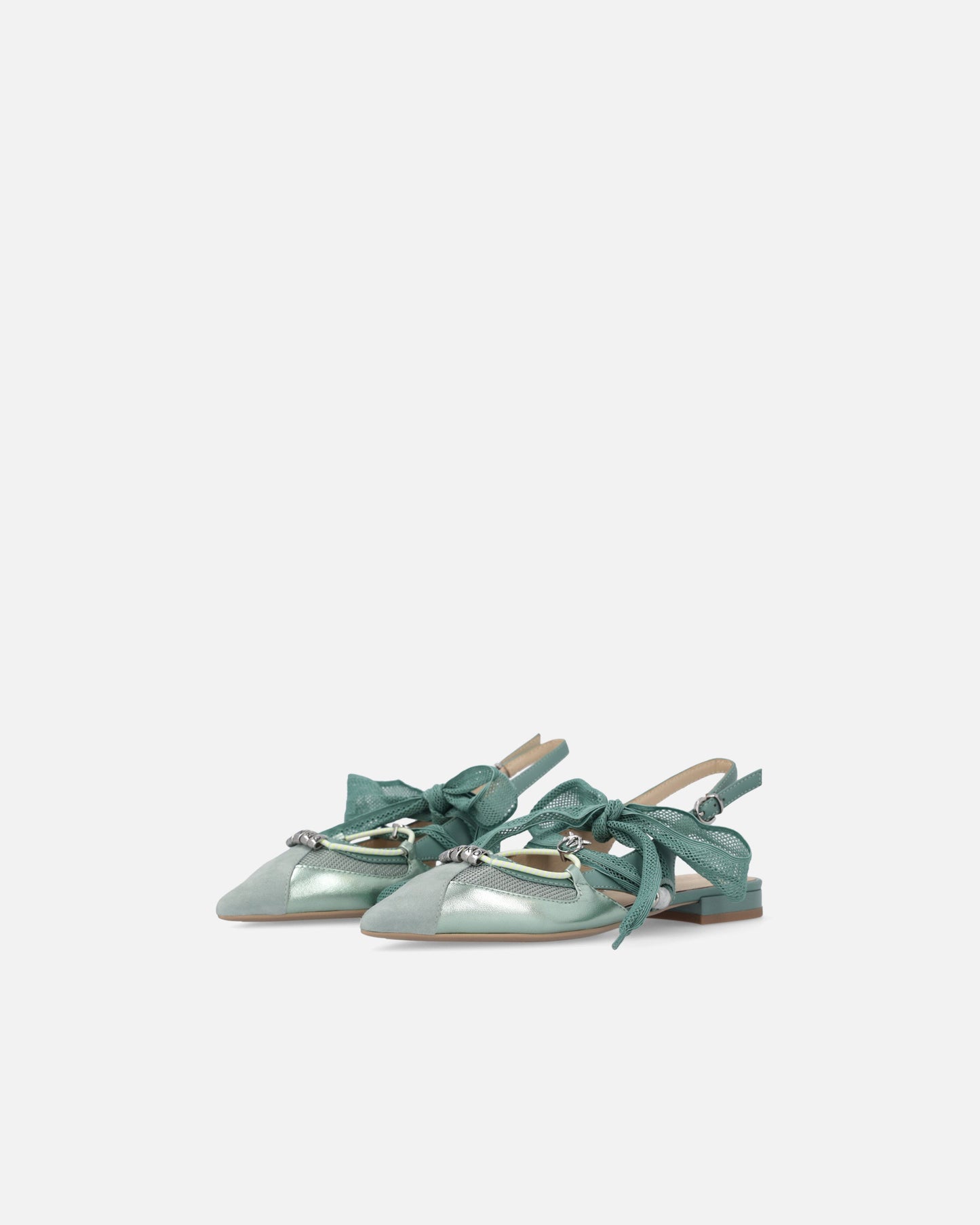 Slingback ballerinas with ties