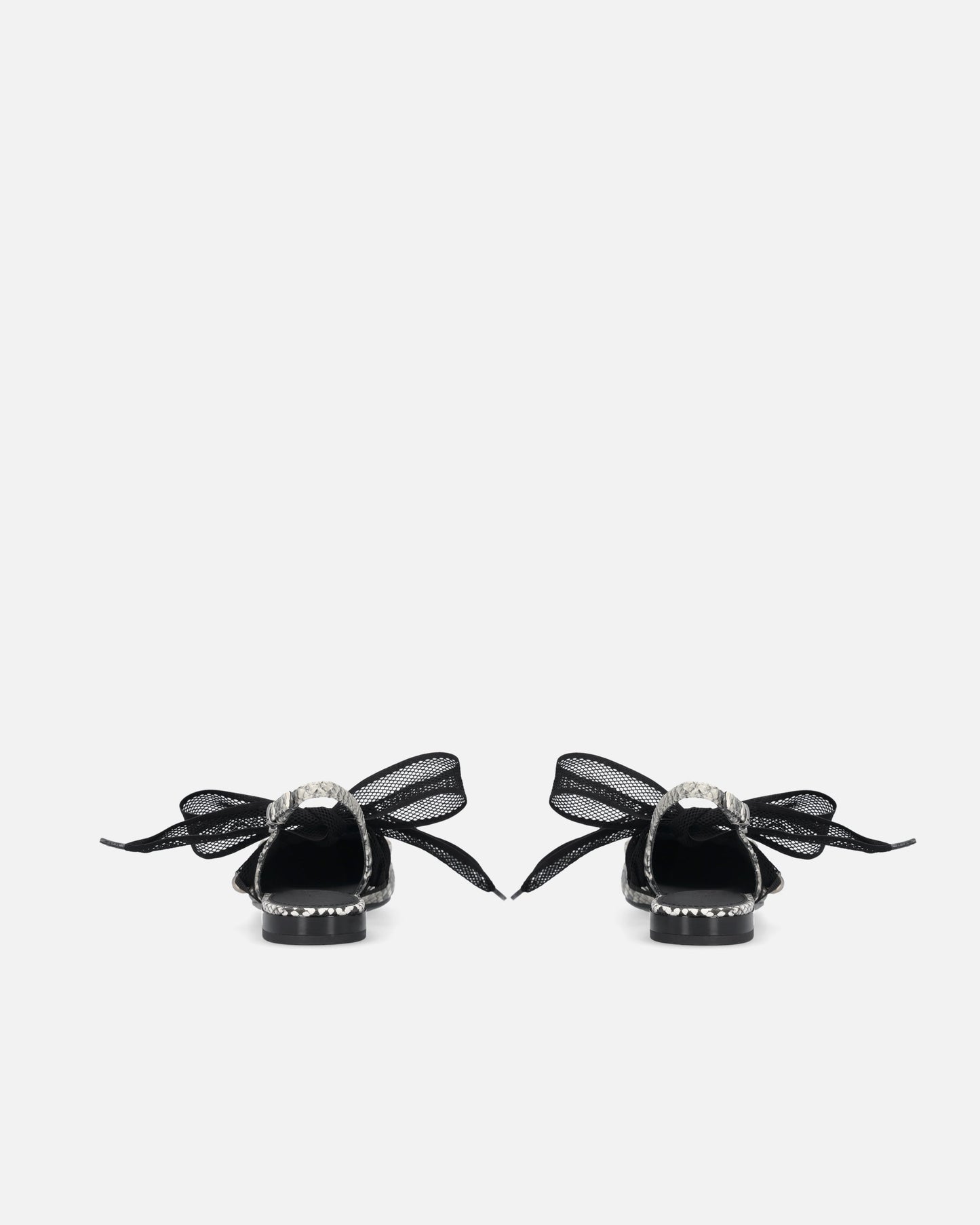 Slingback ballerinas with python print and ties