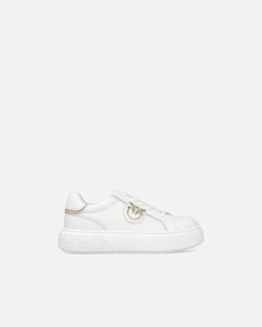 High-soled flatform sneakers with metal logo