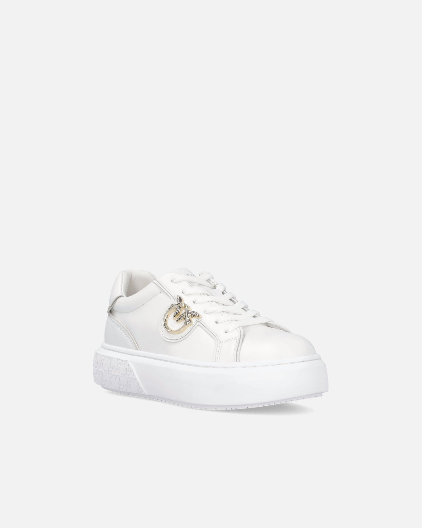 High-soled flatform sneakers with metal logo