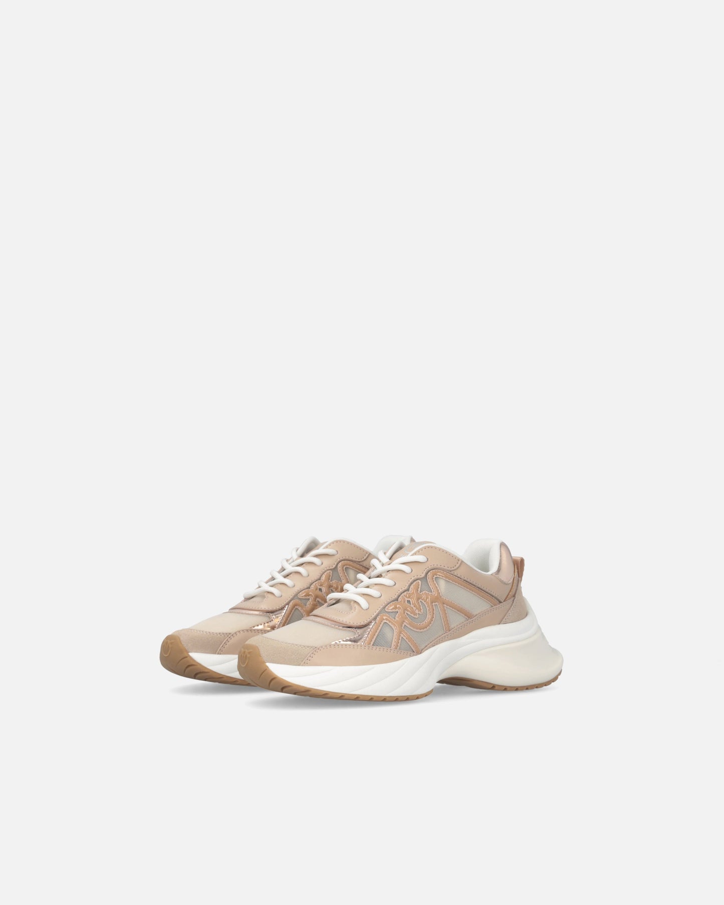 Sneakers with mix of inserts and Love Birds logo