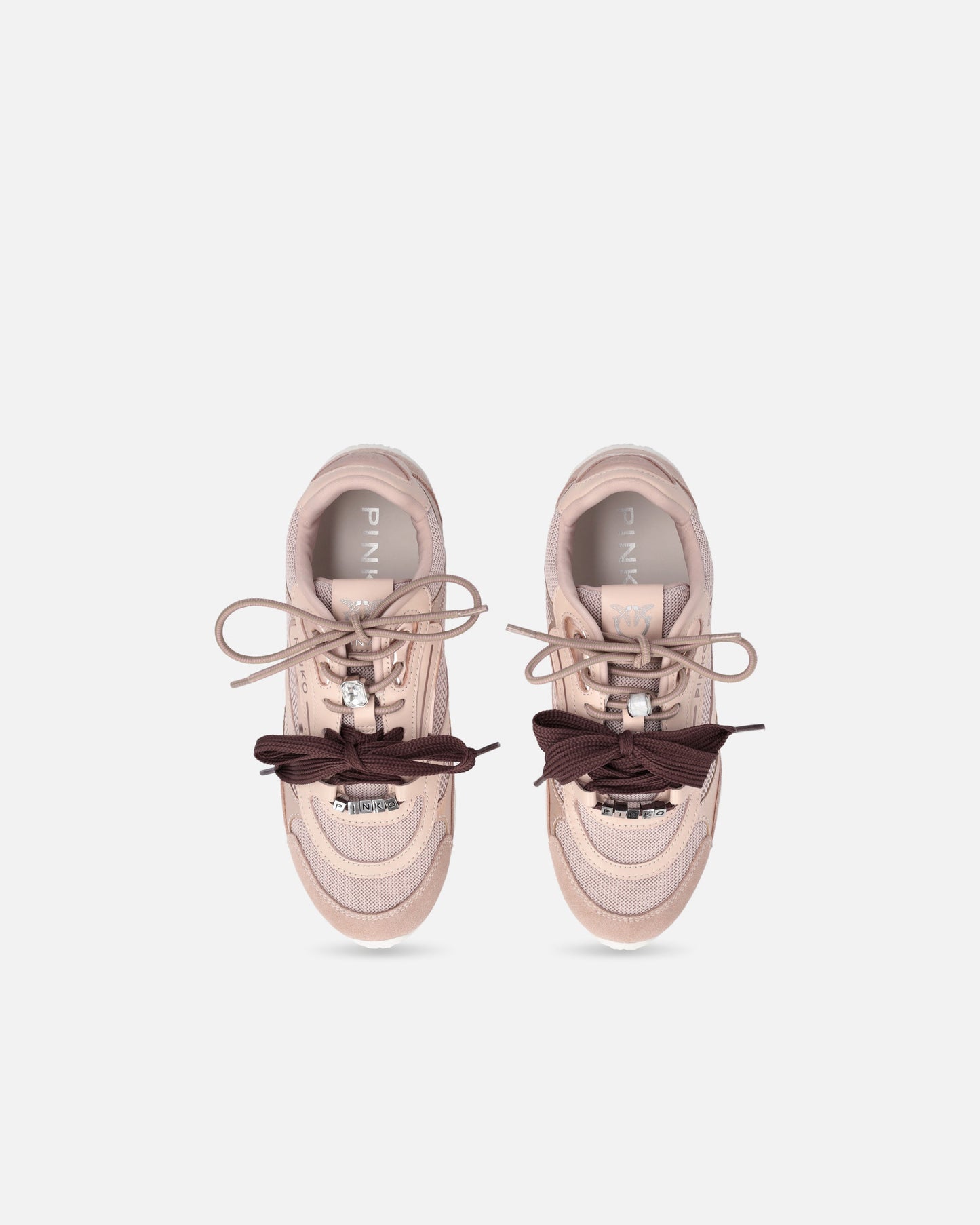 Sneakers with double laces and jewel details