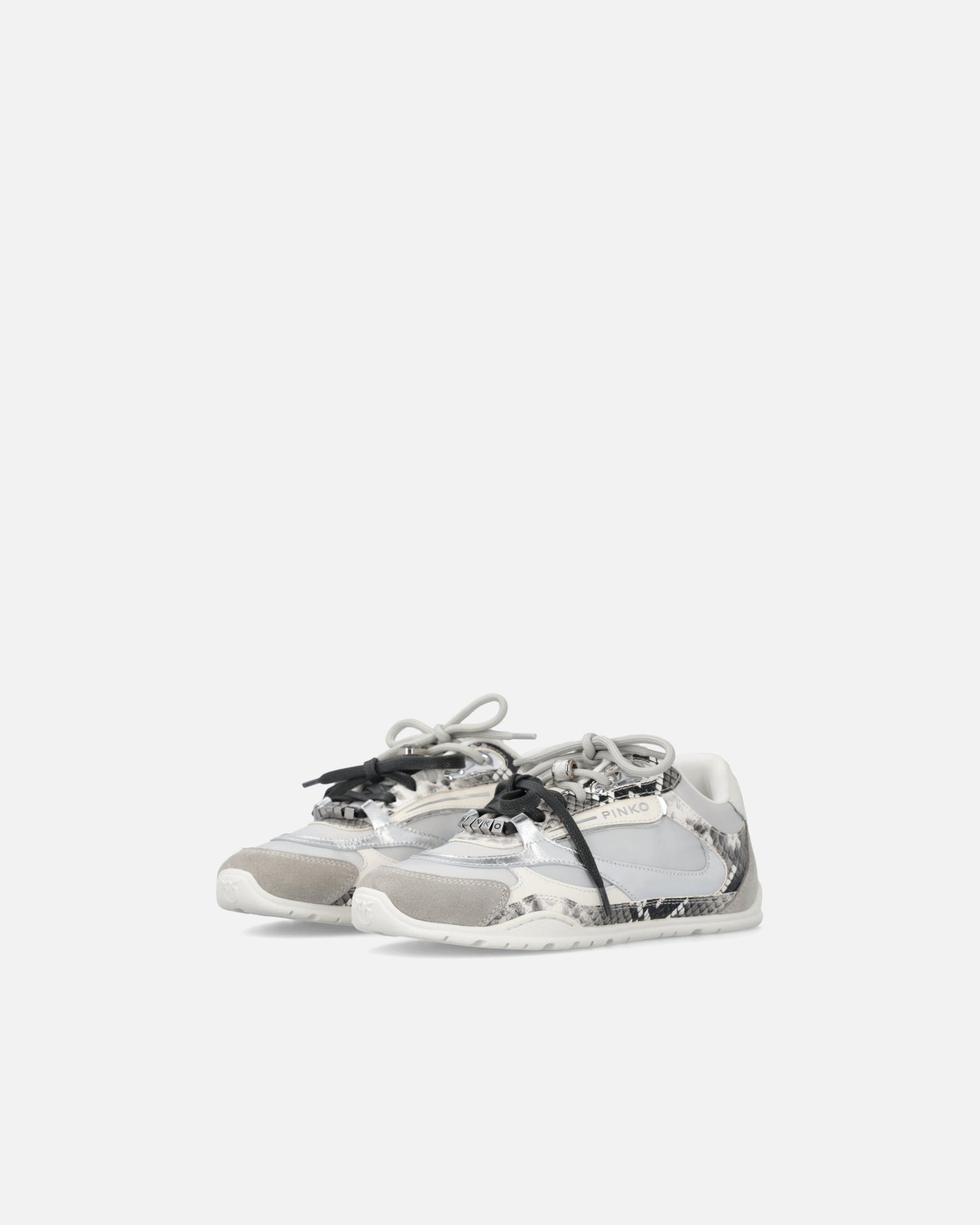 Python-print sneakers with double laces