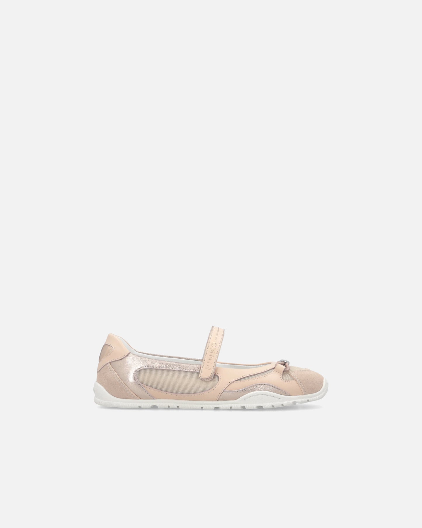 Sporty ballet flats with inserts and logo lettering